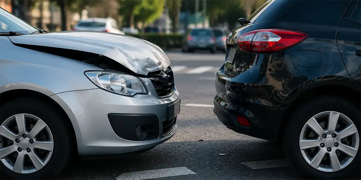 Accidente de tránsito entre dos autos